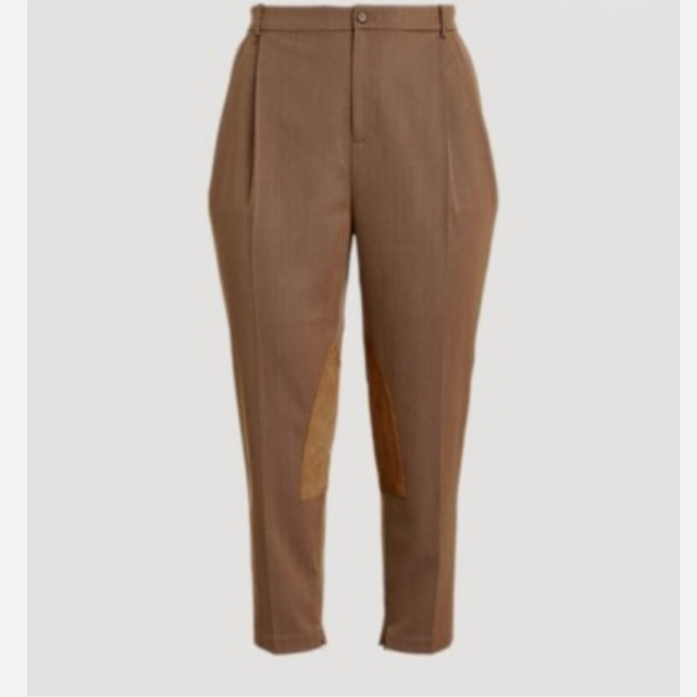 NWT RL Camel Suede-Trim Bi-Stretch Jodhpur Pant Sz 18